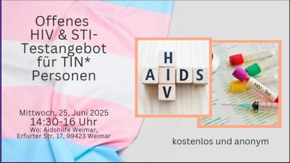 offenes HIV- und Syphilis Testangebot für TIN* Personen