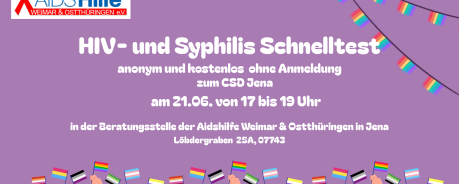 Testangebot am 21. Juni 17-19 Uhr in der Beratungsstelle Jena