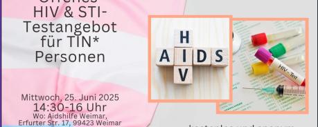 offenes HIV- und Syphilis Testangebot für TIN* Personen