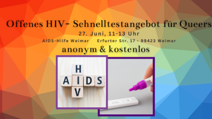 Schnelltestangebot f&uuml;r Queers am CSD-Wochenende in Weimar